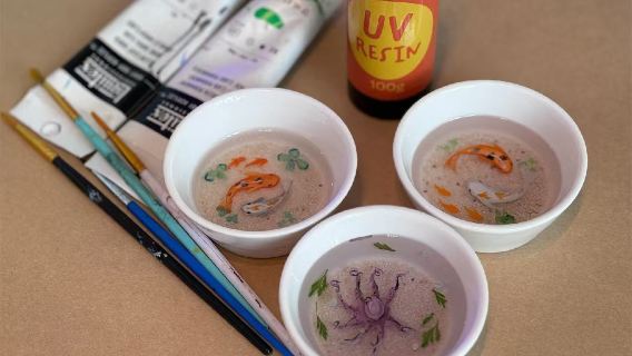 Singapore UV resin koi pond painting (beginners welcome + finished product can be taken home)