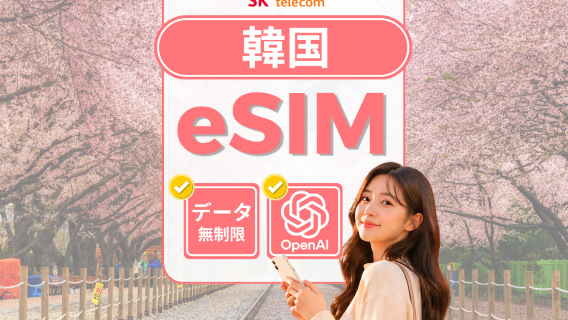 【無料Tマネー|韓国eSIM】韓国SKテレコムの高速ネイティブデータ&通話eSIM+ダイソー割引クーポン無料