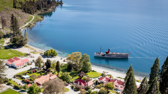 Iconic Queenstown promotion: century-old steamship + sheep shearing show + BBQ buffet