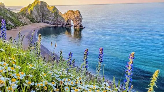 Istana Corfe + Teluk Lulworth + Pintu Durdle Litar Pantai Jurassic | lawatan sehari sewaan peribadi