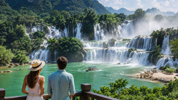 Nanning departure | Detian Transnational Waterfall + Mingshi Rural bamboo raft | private small group · multilingual guide