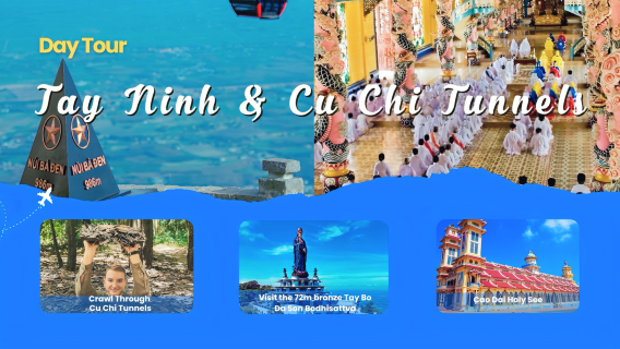 Day Tour from Ho Chi Minh City: Cu Chi Tunnels, Cao Dai Temple & Black Virgin Mountain