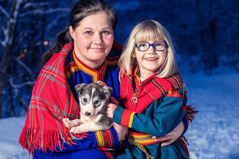 Narvik: Dog-sledding with Northern Lights Ceremony
