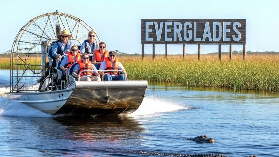 Everglades 60 min Airboat & Wildlife Show & Roundtrip Transport from Miami