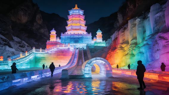 Private Beijing Winter Night Adventure: Longqing Gorge Ice Lantern Festival Magic&Tickets