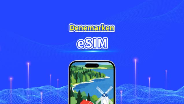 Denemarken eSIM | Hogesnelheidsdata | 5G/4G | Dag-/datapakket | Geldigheid 24 uur | 1-30 dagen | QR-code