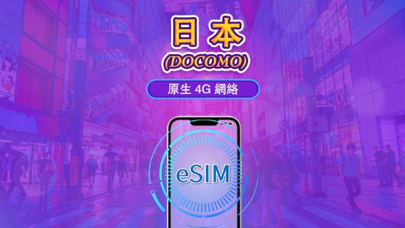 日本 | DOCOMO eSIM | 日用包/流量包 | 自然日計費 | 1-30 天 | QR code