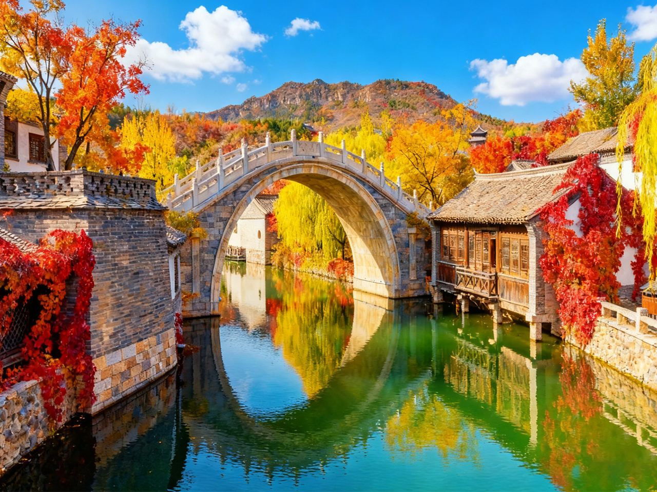 Beijing W Town 1-day tour/Explore Jiangnan-style town/Climb the Great Wall/Watch the light and water show