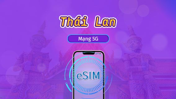 Thái Lan | eSIM 5G | Vé ngày/Gói tổng | Tính phí mỗi 24 giờ | 1-30 ngày | Mã QR