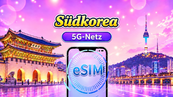 Südkorea | 5G eSIM | Tagespass/Gesamtpaket | 24-Stunden Abrechnung | 1–30 Tage | QR-Code