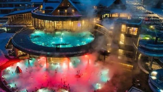 ザコパネ発：スノーモービルツアー＆チーズ・ワイン付き温泉体験