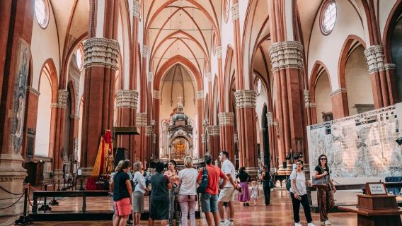 Bologna Walking tour with Tower Sky View and Archiginnasio
