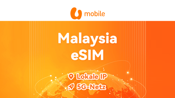 Malaysia U Mobile 5G eSIM | Tagespaket/Datenpaket | 24-Stunden-Abrechnung | QR-Code