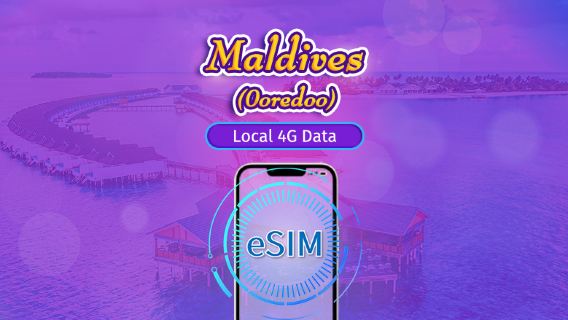 Maldives | Ooredoo 4G eSIM | Total Package | Natural Day Billing | 10 days | QR code
