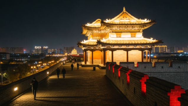Pretending to time travel&&One city, one pagoda, one night "Big Wild Goose Pagoda + Xi'an Ancient City Wall + Grand Tang Mall"