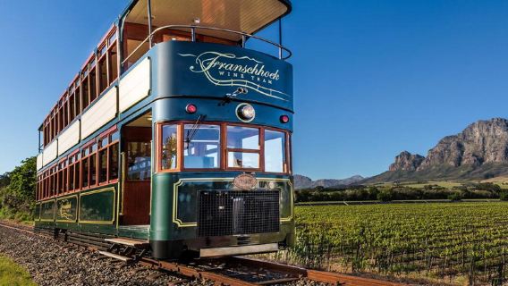 Cape Town departure - Franschhoek town sightseeing tour with vintage tram ride and wine tasting