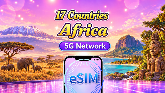 17 países africanos | eSIM 5G/4G | Compatible con Google Maps/TikTok/ChatGPT | Paquete diario/de datos | Facturación por 24 horas | 1-30 días | Código QR