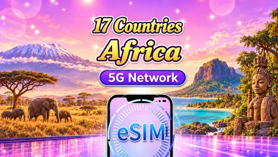 17 African Countries | 5G/4G eSIM | Supports Google Maps, TikTok & ChatGPT | Daily Data Plans / Total Data Plans | 24-Hour Billing | 1–30 Days | QR Code