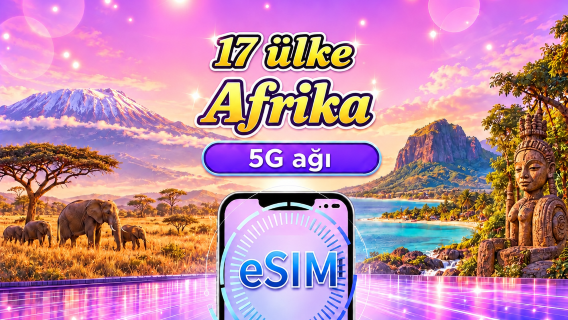 17 Afrika Ülkesi | 5G/4G eSIM | Google Haritalar, TikTok ve ChatGPT Destekli | Günlük Veri Paketleri / Toplam Veri Paketleri | 24 Saatlik Faturalandırma | 1–30 Gün | QR Kod