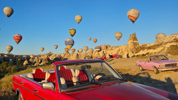 Cappadocia: Chase the sunrise with a classic car and watch the hot air balloon ride take off, and watch the sunset with an ATV off-road vehicle