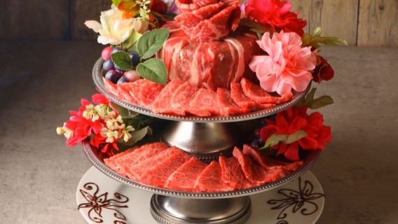 [Yakiniku Lab Umeda] Kuroge Wagyu fillet steak 120-minute all-you-can-eat-and-drink Option ticket, choose one of four