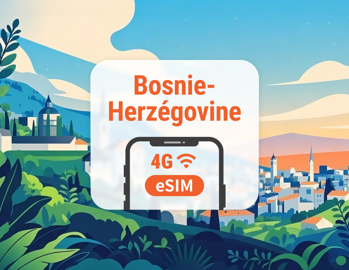 eSIM Bosnie-Herzégovine | Compatible avec ChatGPT et TikTok | 1 à 30 jours | QR code instantané