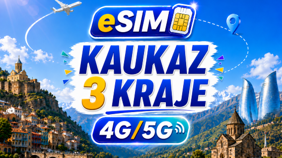 Kaukaskie 3 kraje 5G/4G eSIM | Pełna obsługa AI&TikTok | 500MB/dzień - łącznie 100GB | Rozliczenie 24-godzinne | Kod QR