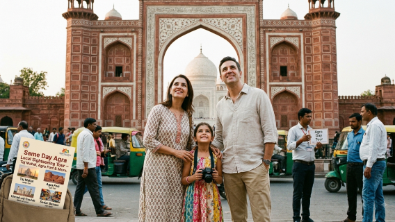 Tour dello stesso giorno per la visita locale di Agra – Taj Mahal, Forte rosso di Agra e altro