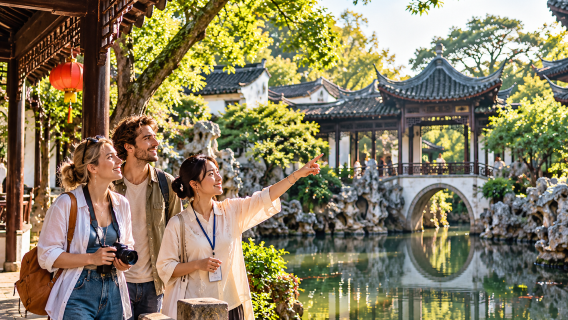 Une journée à Suzhou | Visitez les jardins de Gusu · Faites une croisière · Dégustez des nouilles de Suzhou · Écoutez du pingtan