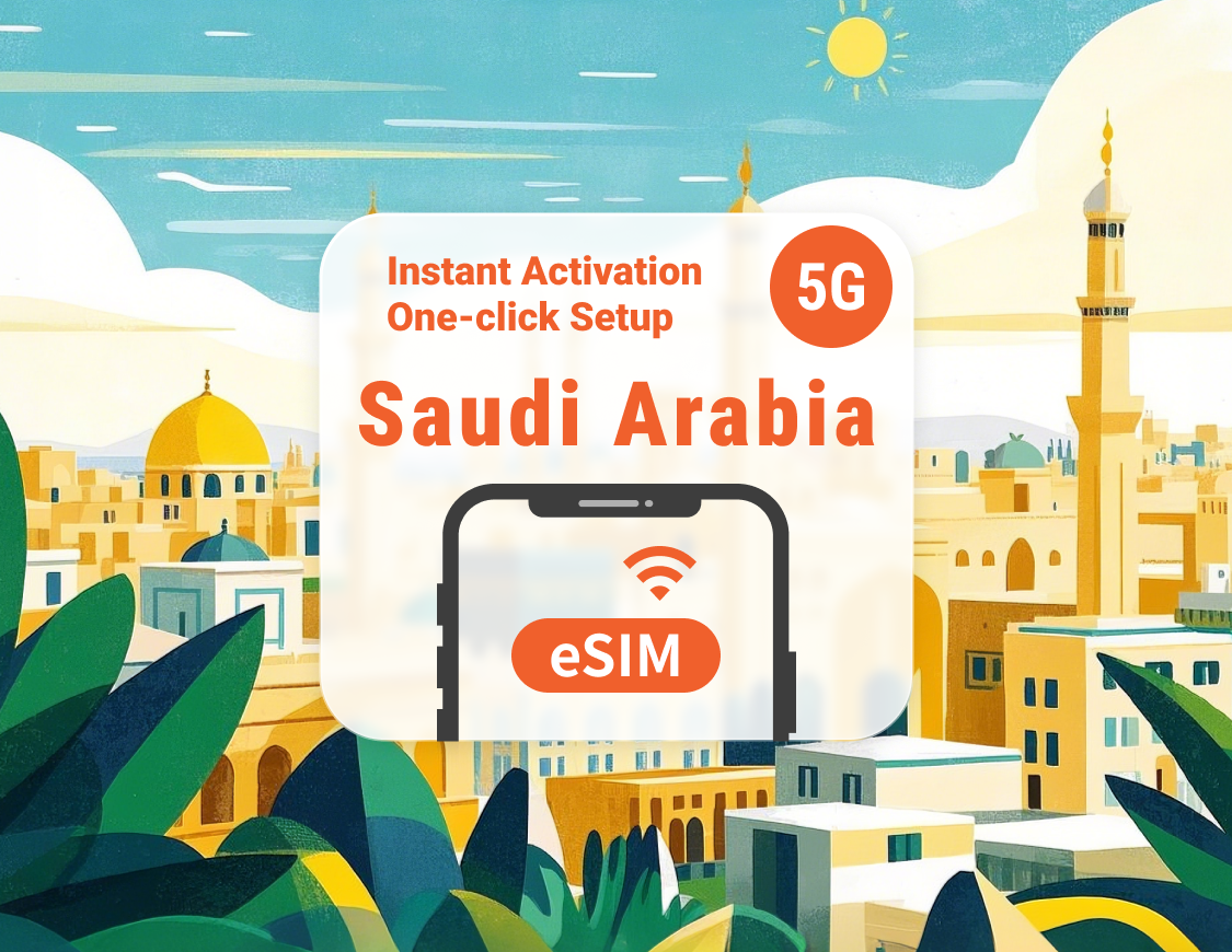 Saoedi-Arabië 5G eSIM | ChatGPT | 1–30 dagen | Directe QR-code