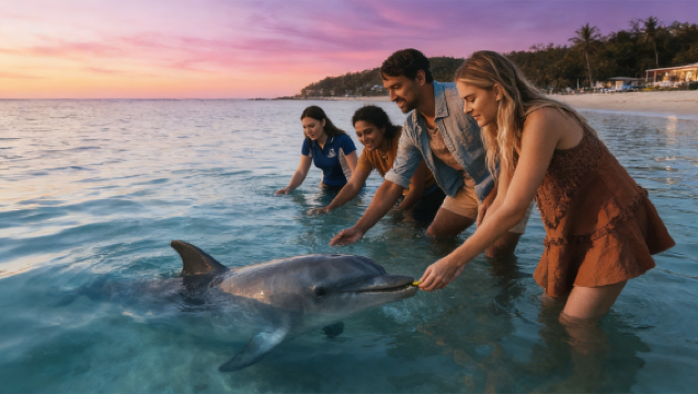Dagsudflugt til Moreton Island (Delfinøen) fra Brisbane med mulighed for at observere/fodre delfiner og tilkøb af hoteltransport