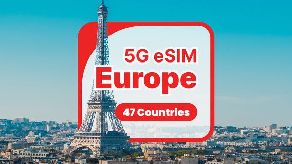Europa 5G eSIM | Dagelijks en Totaal abonnement | 1-30 dagen | Facturering per 24 uur | QR-code