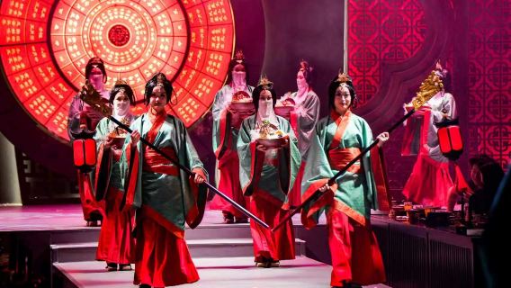 Chongqings nye landemærke Huali Banket for Ba-riget, oplev gamle Ba-rige ceremonier og immateriel kulturarv i en virkelighedstro madshow (middag)