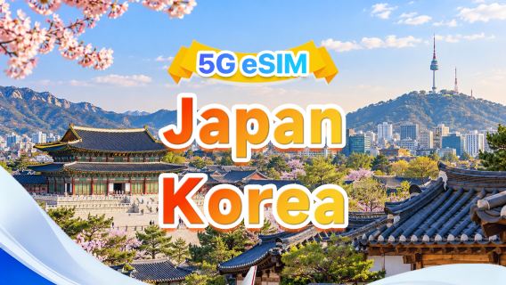 Japan/Südkorea universelle 5G eSIM|Multi-Netz·Unterstützung für ChatGPT & Google Maps|500MB/Tag-Gesamtvolumen 50GB|1-30 Tage|24-Stunden-Abrechnung|QR-Code