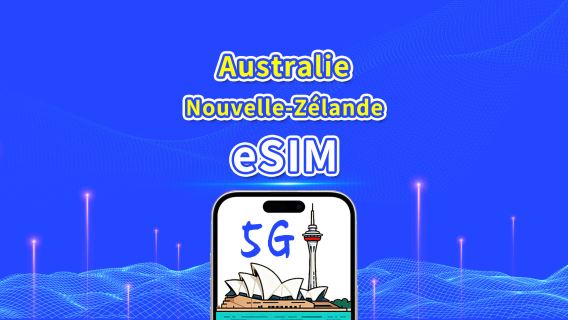 eSIM Australie & Nouvelle-Zélande | 5G/4G | Forfait de données quotidien/total | 1–30 jours | Facturation par jour calendaire | Code QR