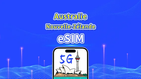 eSIM Australie & Nouvelle-Zélande | 5G/4G | Forfait de données quotidien/total | 1–30 jours | Facturation par jour calendaire | Code QR