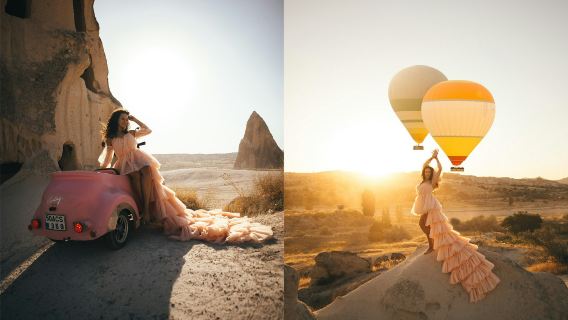 Cappadocia: Photoshoot with a Flying Dress