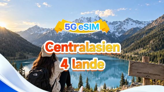 Centralasien fire lande 5G/4G eSIM | Flere netværk · understøtter alle AI & TikTok | 500MB/dag - i alt 100GB | 24-timers fakturering | QR-kode