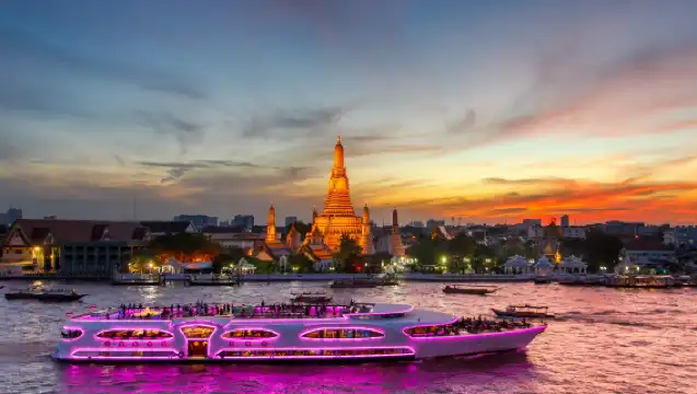 【官方湄南河遊船】 璀璨明珠號夜遊湄南河|大珍珠號湄南河遊船船票+自助餐