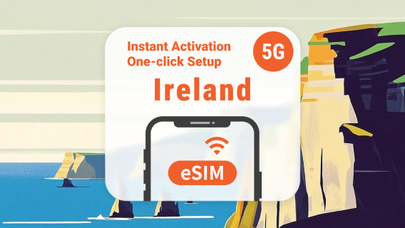 Ierland 5G eSIM | Meerdere netwerken | 1–30 dagen | Directe QR-code