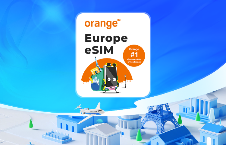 Europe Orange eSIM | Total 12GB-100GB | Unlimited calls & SMS in Europe | 31 Days | QR code