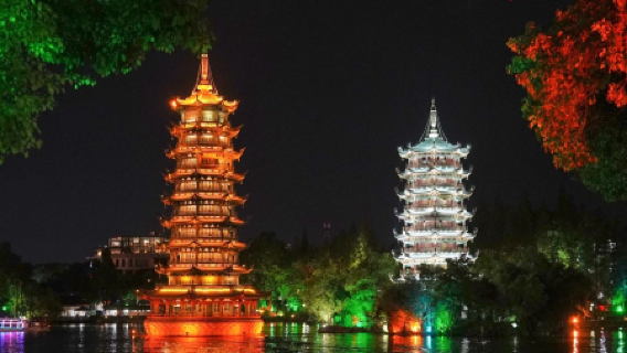 Attrazione dei Due Fiumi e Quattro Laghi di Guilin | Crociera notturna di lusso /opzione di trasferimento privato