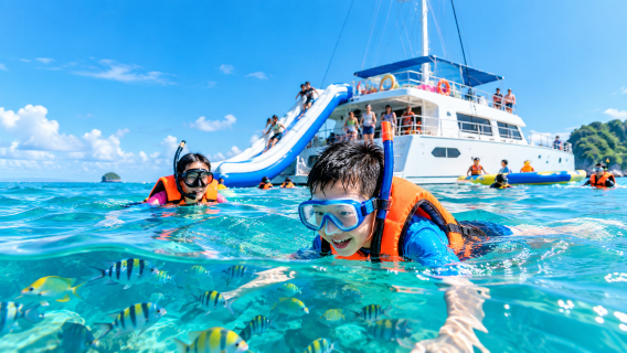 ภูเก็ต ทัวร์ครึ่งวันเกาะไข่: สปีดโบ๊ต เรือใบ แนะนำโดยเพื่อน | ประสบการณ์สนุกสนานสำหรับครอบครัว | พบกับฝูงปลาเขตร้อน