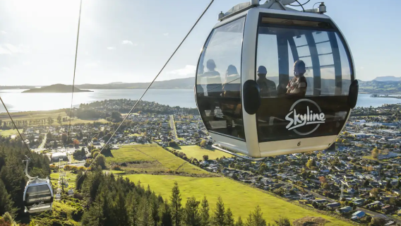 Nya Zeeland Rotorua skyline linbana/sparkcykel upplevelse