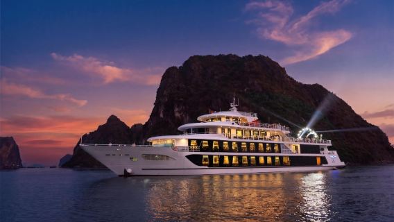 海章魚總統號奢華夕陽晚餐郵輪之旅，盡覽下龍灣全景夜景