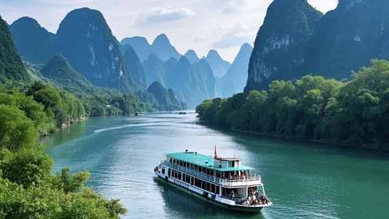 Crucero de 4 estrellas por el río Li de Guilin a Yangshuo, excursión de un día + almuerzo + recogida y regreso