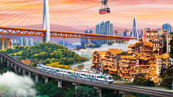 Chongqing Yangtze River Cableway + Stadtbahn durch Gebäude + Ciqikou + Hongyadong Tagestour Kinder kostenlos|Mit Reiseleiter