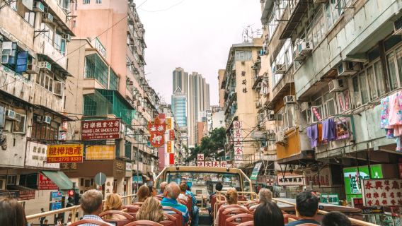 Tour panoramico in bus hop-on hop-off BIG BUS di Hong Kong con possibilità di salire e scendere