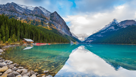 Ab Canmore/Banff: Sonnenaufgang am Moraine Lake und Lake Louise