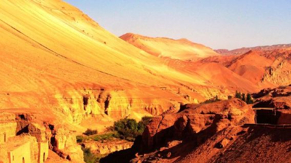 Turpan flaming mountains + Karez wells + Tuyugou one-day tour - Red cliffs ablaze in the desert